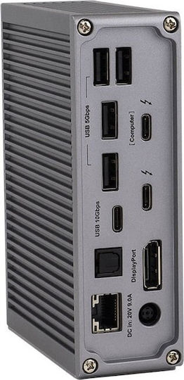 CalDigit TS3 Plus USB-C / USB-A Docking Station με 4K PD Ethernet και σύνδεση 3 Οθονών Γκρι