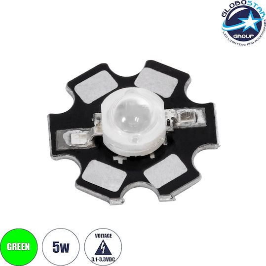 GloboStar LED Chip 3.2V 5W Verde 1 Bucată 73751