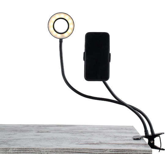 GloboStar Ring Light 9cm 3000 - 6000K with Desktop Stand/Mount Stand and Mobile Holder