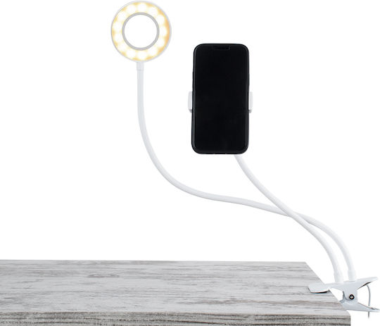 GloboStar Ring Light 9cm 3000 - 6000K with Desktop Stand/Mount Stand and Mobile Holder