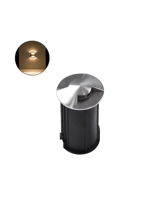 GloboStar GloboStar Außenstehlampen Spot Däche LED 1W mit Warmes Weiß Licht IP68 Silber