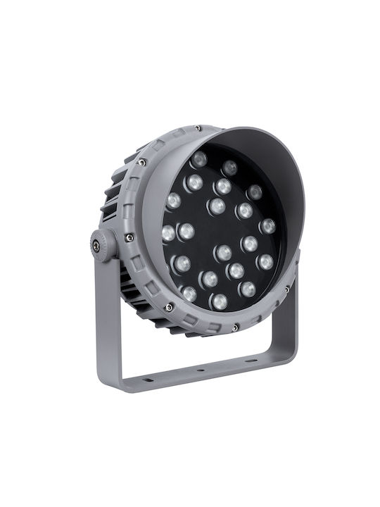 GloboStar Flood-Mena Външна Стояща Лампа LED Стенна Пералня 24W RGB IP65 Сребрист