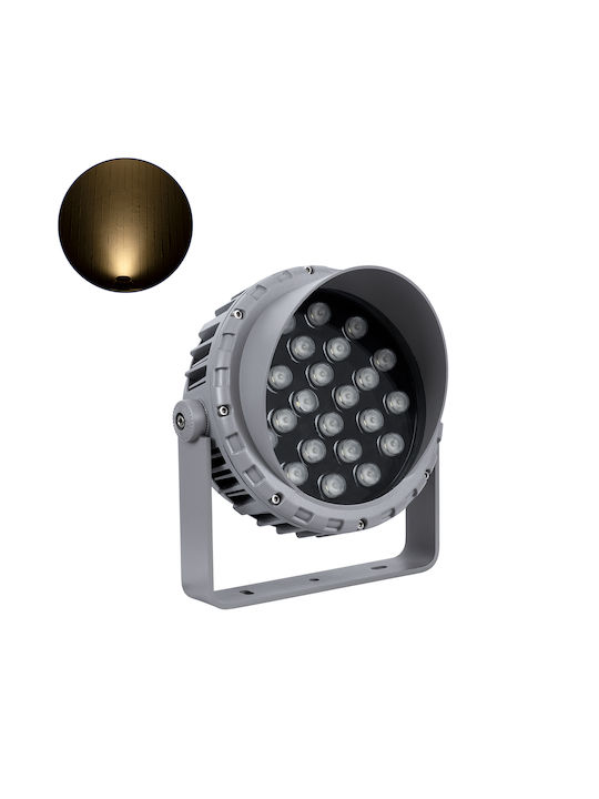 GloboStar Flood-Mena Außenstehlampe LED Wall Washer 24W mit Warmweißem Licht IP65 Silber