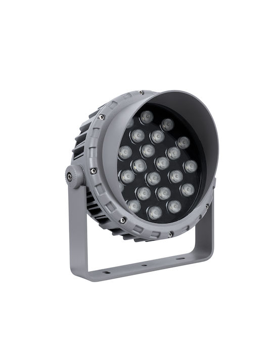 GloboStar Flood-Mena Außenstehlampe LED Wall Washer 24W mit Warmweißem Licht IP65 Silber
