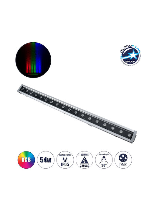GloboStar Outdoor Floor Lamp LED Wall Washer 54W RGB IP65 Silver