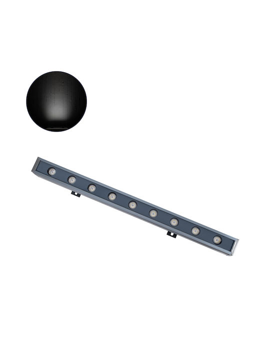 GloboStar Außenstehlampe LED Wall Washer 9W mit Kaltweißem Licht IP65 Grau