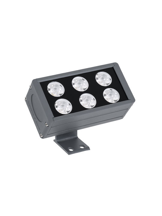 GloboStar Flood-Dany Outdoor Floor Lamp LED Wall Washer 24W with Natural White Light IP65 Gray