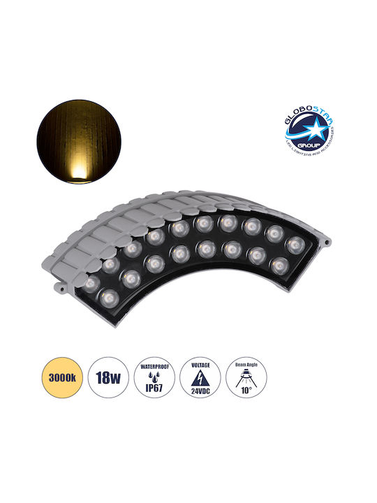 GloboStar Treelight Jina Outdoor Floor Lamp LED Wall Washer 18W with Warm White Light IP67 White