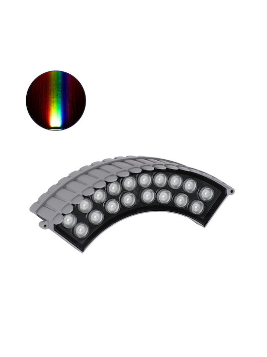 GloboStar Treelight Jina Lampă De Podea Pentru Exterior LED Mașină De Spălat Pe Perete 18W RGBW IP67 Gri