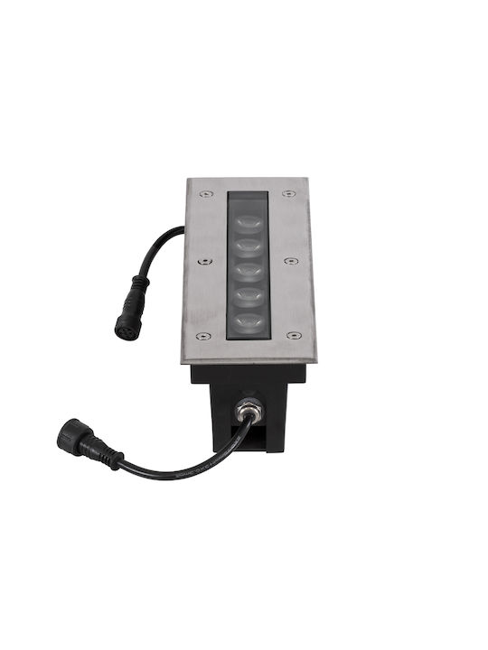 GloboStar Undergroundremvi Outdoor Floor Lamp LED Wall Washer 9W RGBW IP68 Silver