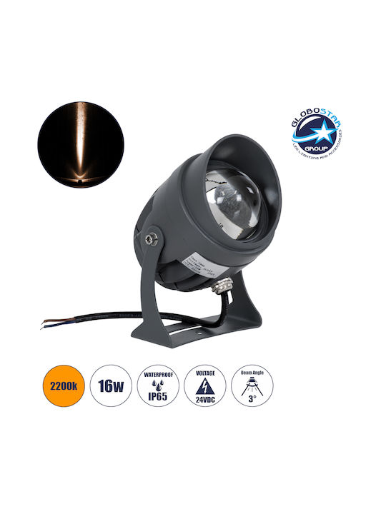 GloboStar Spotnenia Proiector LED Pentru Exterior 16W Cu Lumină Alb Cald IP65 Negru
