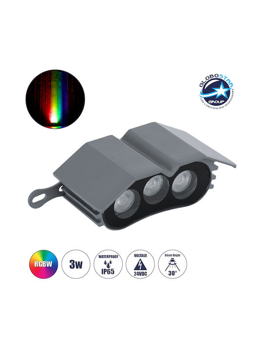 GloboStar Treelightzina Външна Стояща Лампа LED Стенна Пералня 3W RGBW IP65 Сива