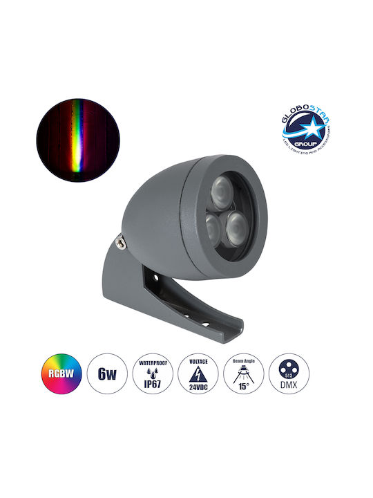 GloboStar Treelight Treespo Lampă Proiector LED Pentru Exterior 6W RGBW IP67 Gri