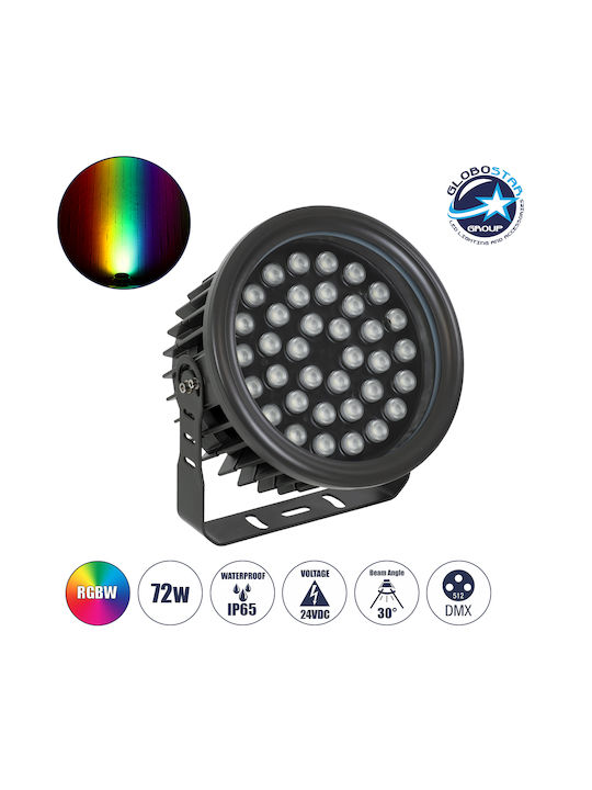 GloboStar Flood-Nigma Εξωτερικό Φωτιστικό LED Wall Washer 72W RGB IP65 Μαύρο