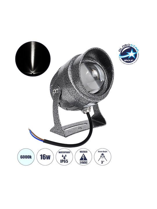 GloboStar Spotxenia Outdoor Floor Lamp Projector 16W with Cold White Light IP65 Gray
