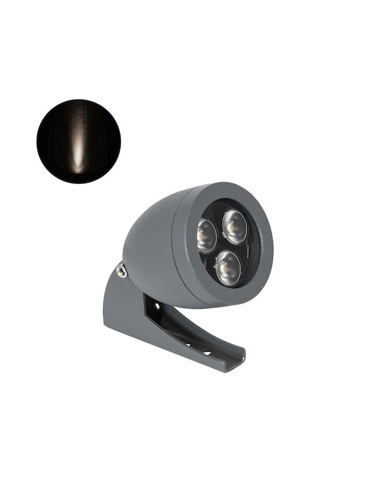 GloboStar Treelight Treespo Außenstehlampe Projektor LED Für Außenbereich 6W Mit Natürliches Weiß Licht IP67 Grau