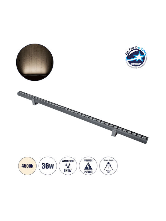 GloboStar Panda Outdoor Floor Lamp LED Wall Washer 36W with Natural White Light IP67 Gray