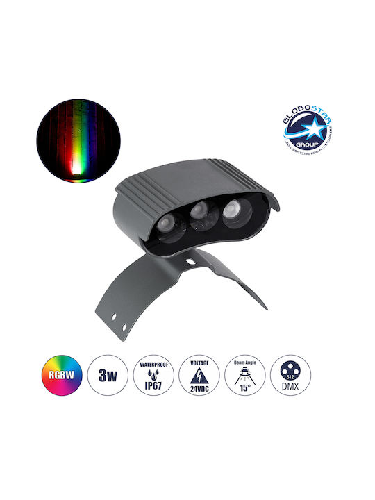 GloboStar Treelight Plante Outdoor Floor Lamp LED Wall Washer 3W RGBW IP67 Gray