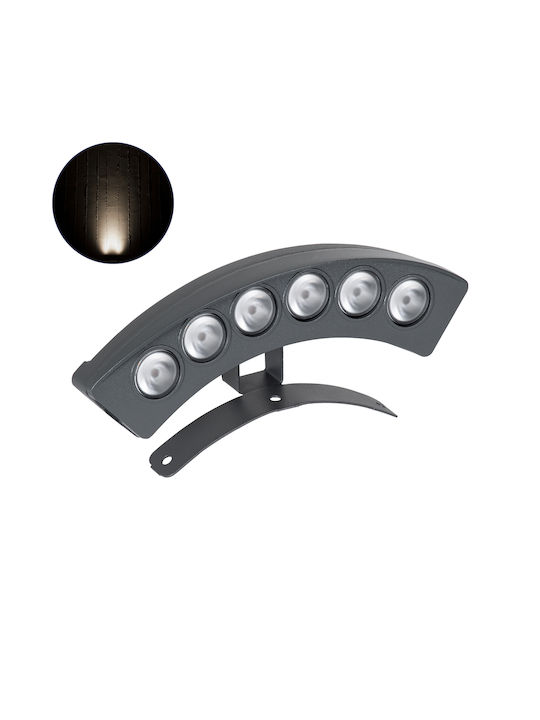 GloboStar Treelight Plante Outdoor Floor Lamp LED Wall Washer 6W with Natural White Light IP67 Gray