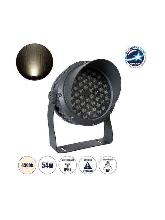 GloboStar Flooddimo Outdoor LED Wall Washer 54W with Natural White Light IP67 White