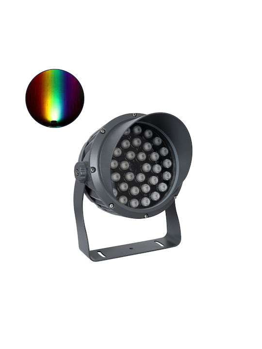 GloboStar Flooddimo Lampă De Podea Pentru Exterior LED Mașină De Spălat Pe Perete 54W RGBW IP67 Gri