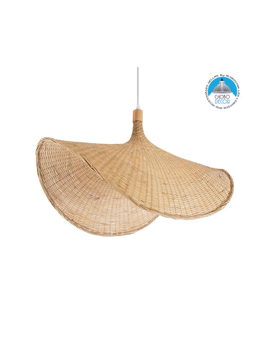 GloboStar Cuba Pendant Light Beige Grid with Socket E27 80x49cm