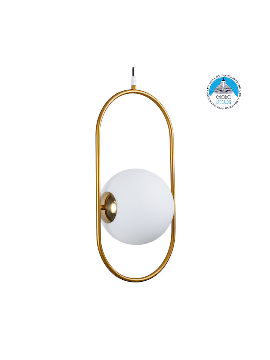 GloboStar Hamburg Pendant Light Gold Ball with Socket E14, E.14 25x20x50cm