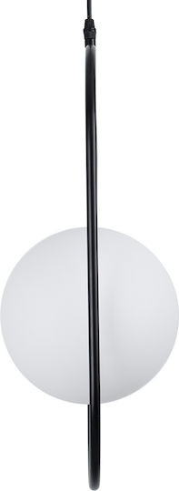 GloboStar Hamburg Pendant Light Black Ball with Socket E14, E.14 25x20x50cm