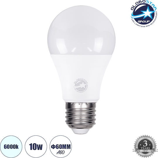 GloboStar LED-Lampe 10W 110mm für Fassung E27 und Form A60 Kühles Weiß 1160lm