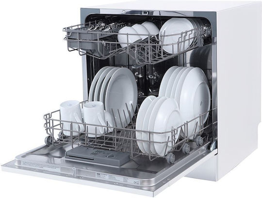 De'Longhi Mașină de spălat vase de blat pentru 8 seturi de vase L55xÎ59cm Alb