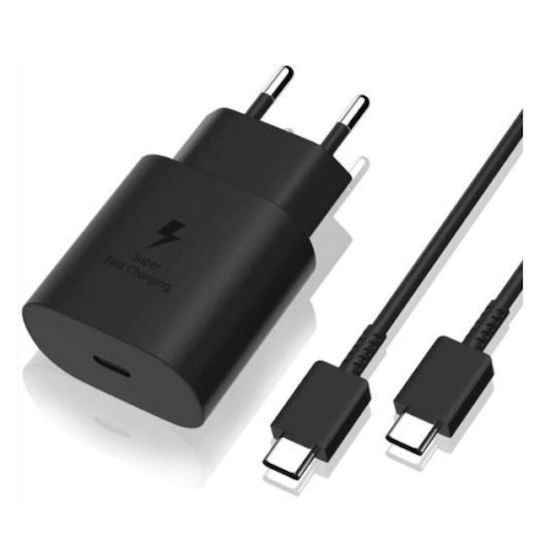 Leewello Ladegerät mit USB-C Anschluss und Kabel USB-C - USB-C 20W Stromlieferung Schwarzs (LW-329)