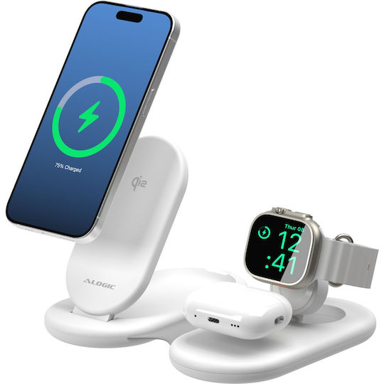 Alogic Kabelloses Ladegerät (Qi Pad) Weißs (PackAway)