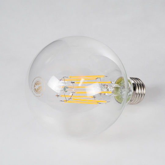 GloboStar Edison Retro LED-Lampe 12W 137mm für Fassung E27 und Form G95 Warmes Weiß 1320lm Dimmbar
