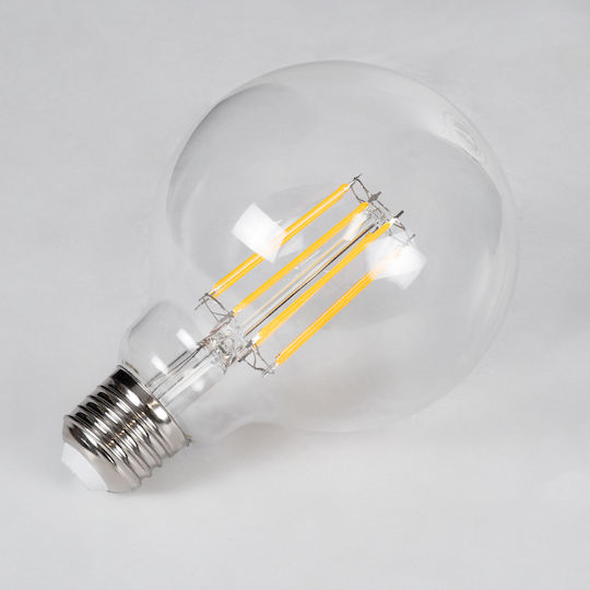 GloboStar Edison Retro LED-Lampe 12W 137mm für Fassung E27 und Form G95 Warmes Weiß 1320lm Dimmbar