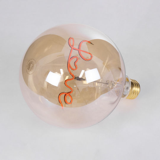 GloboStar LED Bulb 4W 180mm for Socket E27 and Shape G125 Red 280lm Dimmable