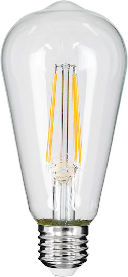 GloboStar Edison Retro LED Bulb 8W 145mm for Socket E27 and Shape ST64 Warm White 880lm Dimmable