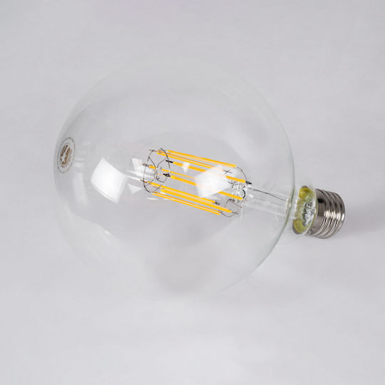 GloboStar Edison Retro LED Bulb 12W 180mm for Socket E27 and Shape G125 Warm White 1320lm Dimmable