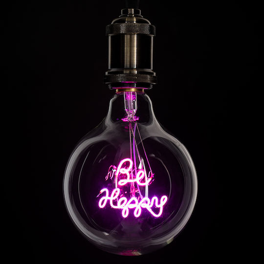 GloboStar LED крушка 4W 180mm за фасунга E27 и форма G125 Розов 340лм Димируем