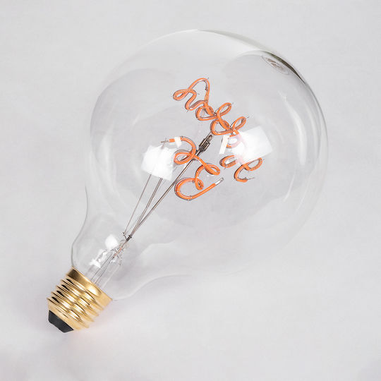 GloboStar LED крушка 4W 180mm за фасунга E27 и форма G125 Розов 340лм Димируем