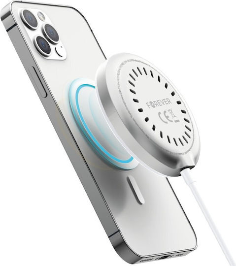 Forever Wireless Charger Qi Pad 15W Quick Charge 3.0 / Quick Charge 2.0 / Quick Charge 4.0 Silver