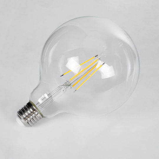 GloboStar Edison Retro Λάμπα LED 8W 180mm για Ντουί E27 και Σχήμα G125 Θερμό Λευκό 880lm Dimmable