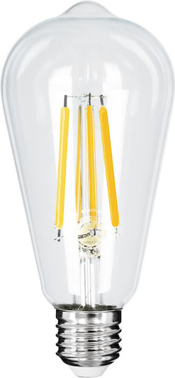 GloboStar LED крушка 4W 145mm за фасунга E27 и форма ST64 Топло бяло 840лм Димируем
