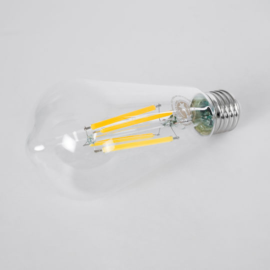 GloboStar LED крушка 4W 145mm за фасунга E27 и форма ST64 Топло бяло 840лм Димируем