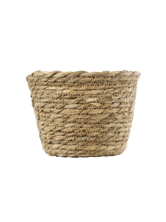 GloboStar SIFNOS Planter Wicker Beige 18x18x15cm.
