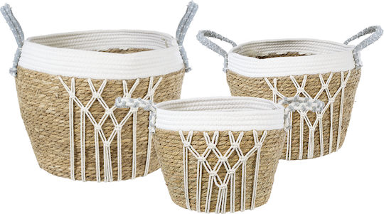 GloboStar Artificial Garden Sardinia Κασπώ Macrame Μπεζ με Βάση 25x25x20εκ.