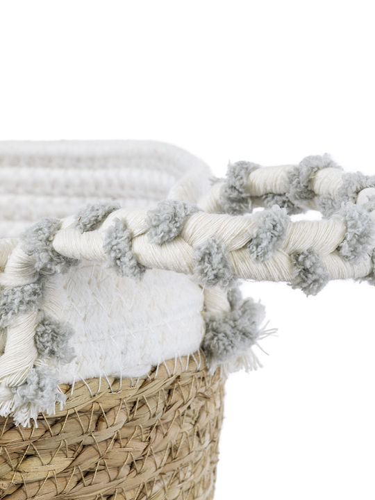 GloboStar Artificial Garden Sardinia Planter Macrame Beige with Stand 25x25x20cm.