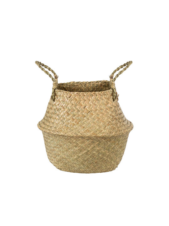 GloboStar Ibiza Planter Wicker Beige 23x23x30cm.