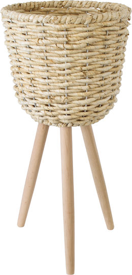 GloboStar Artificial Garden Limnos Planter Wicker Beige 37x37x56cm.
