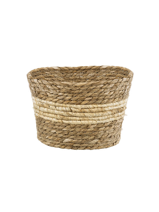 GloboStar KYTHIRA Planter Wicker Beige 22x22x15cm.