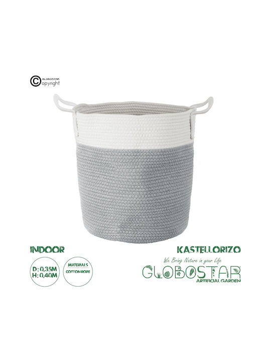 GloboStar Kastellorizo Planter Fabric Gray with Stand 35x35x40cm.